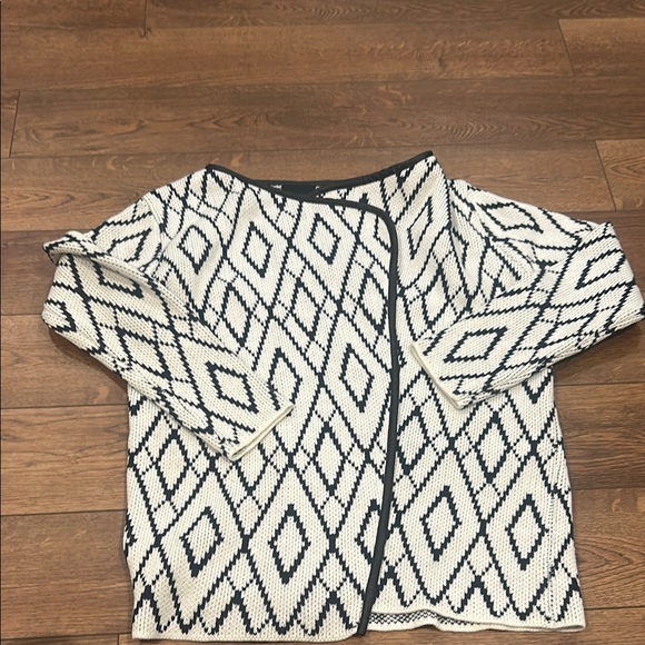 Lumiere Black and White Geometric Cardigan - Picture 1 of 1